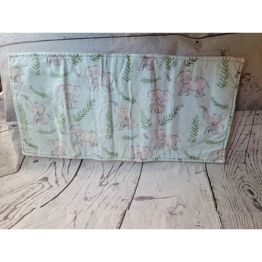 2 Handmade Burp Cloths Duckies And Elephant Flannel Material 17in Long